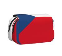 lootpe Trousse à crayons de grande capacité avec motif drapeau de la République tchèque, pochette pour marqueur, pochette de rangement pour papeterie, sac à stylos de bureau portable