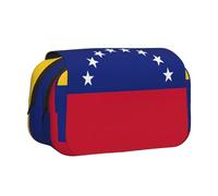 lootpe Trousse à crayons de grande capacité avec motif drapeau du Venezuela, pochette pour marqueur, pochette de rangement de papeterie, trousse à stylos portable pour le bureau