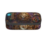 lootpe Trousse à crayons de grande capacité Motif horloge Bronze Century Gears Clock Organiseur de papeterie de bureau Sac à crayons portable pour bureau