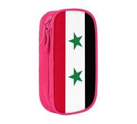 Lootpe Trousse à crayons imprimée drapeau de la République arabe syrienne, sac de rangement, grande capacité, trousse à crayons portable avec fermeture éclair