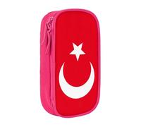 Lootpe Trousse à crayons imprimée drapeau de la Turquie, sac de rangement, boîte à crayons de grande capacité, trousse à crayons portable avec fermeture éclair
