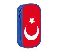 Lootpe Trousse à crayons imprimée drapeau de la Turquie, sac de rangement, boîte à crayons de grande capacité, trousse à crayons portable avec fermeture éclair