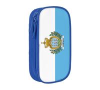 Lootpe Trousse à crayons imprimée drapeau de Saint-Marin, sac de rangement, grande capacité, trousse à crayons portable avec fermeture éclair