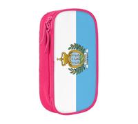 Lootpe Trousse à crayons imprimée drapeau de Saint-Marin, sac de rangement, grande capacité, trousse à crayons portable avec fermeture éclair