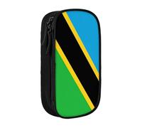 Lootpe Trousse à crayons imprimée drapeau de Tanzanie, sac de rangement, boîte à crayons de grande capacité, trousse à crayons portable avec fermeture éclair