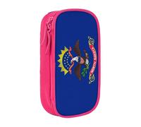 Lootpe Trousse à crayons imprimée drapeau du Dakota du Nord - Grande capacité - Avec fermeture éclair