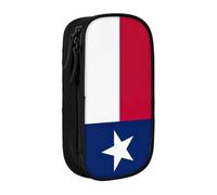 Lootpe Trousse à crayons imprimée drapeau du Texas, sac de rangement, boîte à crayons de grande capacité, sac à crayons portable avec fermeture éclair