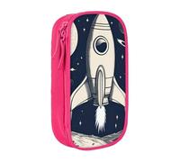 Lootpe Trousse à crayons imprimée Rocket In Space, sac de rangement, boîte à crayons de grande capacité, trousse à crayons portable avec fermeture éclair