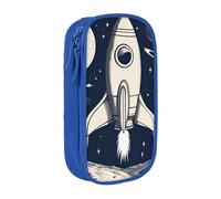 Lootpe Trousse à crayons imprimée Rocket In Space, sac de rangement, boîte à crayons de grande capacité, trousse à crayons portable avec fermeture éclair
