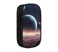 Lootpe Trousse à crayons imprimée Space Planet - Grande capacité - Avec fermeture éclair