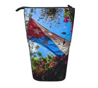 lootpe Trousse à crayons télescopique avec imprimé drapeau de Porto Rico - Trousse à crayons - Avec support - Joli sac à crayons