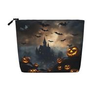 lootpe Trousse de maquillage de voyage avec 3 impressions chauve-souris volantes d'Halloween, grande capacité pour femme, trousse de toilette portable
