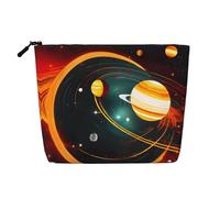 lootpe Trousse de maquillage de voyage avec impression du système solaire Jupiter Saturne, grande capacité pour femme, trousse de toilette portable