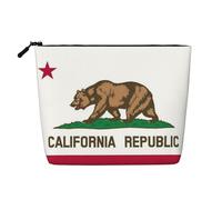 lootpe Trousse de maquillage de voyage imprimée drapeau de l'État de Californie, grande capacité pour femme, trousse de maquillage portable, trousse de toilette
