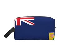 Lootpe Trousse de maquillage imprimée drapeau des îles Turques et Caïques, pochette de maquillage de voyage, organisateur de produits de toilette, grande trousse de maquillage pour femme