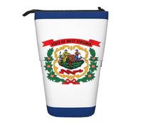 lootpe Trousse télescopique avec imprimé drapeau de l'État de Virginie-Occidentale, trousse à crayons Pop Up, porte-stylo à tenir debout, trousse à crayons mignonne