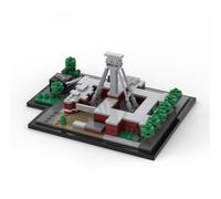LootPop Blocs de serrage Architecture MOC-181258 Musée allemand de l'exploitation minière Modèle d'architecture historique Kit de bricolage pour adultes et adolescents, 588 pièces