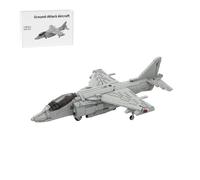 LootPop Fighter Jet - AV-8B - Kit de construction - Harrier II - Échelle 1:32 - Avion d'attaque au sol monomoteur comme objet de décoration pour les fans militaires (gris clair/1490 pièces)