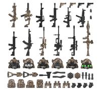 LootPop Kit d'accessoires d'armes militaires - Kit de construction moderne pour les forces militaires spéciales - Kit d'équipement, d'armes et d'équipements (44 pièces)