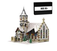 LootPop Kit de construction Église de Noël Église de campagne d'hiver Modèle MOC de l'église de la Nativité Modèle architectural non construit Acheter à l'avance 1769 pièces