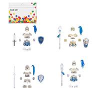 LootPop Mini figurines de chevalier - Accessoires d'armement - 4 ensembles d'armement royal médiéval et accessoires d'armes - Compatible avec les grandes marques (37 pièces)