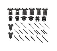 LootPop Mini figurines de chevalier - Accessoires d'armure avec casque, armure, armes - Style des Romains et Grecs médiévaux - Compatible avec les figurines de marque existantes - 36 pièces