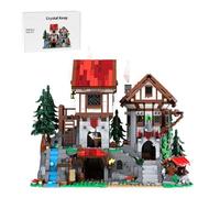 LootPop Modèle médiéval de château nain de cristal, MOC-225455 Kit de construction de magicien médiéval et maison naine, ouvrez la porte secrète pour explorer une chambre cachée (2804 pièces)