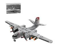 LootPop Modèle militaire d'avion à l'échelle 1/35, comprend des fusées, MOC-143540 S-2 Tracker Kit de blocs de construction à l'échelle 1/35, ailes pliables et aileron pivotant, cadeau pour adultes