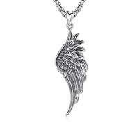 LOOVE Collier avec pendentif ailes d'ange en argent sterling 925 avec pendentif en forme d'ange gardien RN Caducée en cristal Cadeau pour femme, Argent sterling, Zircone cubique