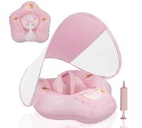 LOOWARTS Bouee Bebe avec Pare Soleil, Bouee Piscine Gonflable Enfant avec Siège de Sécurité, Bouée Bébé Piscine 1 an,Flotteur Piscine Bébé Protection UV UPF50+, adapté aux Bébés de 3 à 12 Mois.