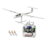 LooWindoer Avion RC 820 mm, 4 canaux, gyro, gaz gauche, 3 batteries | Surfaces de support thermoformées, hélices pliantes de 60 mm, quatre servos linéaires, surfaces amovibles