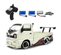 LooWindoer Véhicule RC 1:10 avec Moteur Brushless Blanc 3 Batteries | Direction directe et réaction au gaz, alimentation rechargeable, changement de direction contrôlé, longueur 34,5 cm