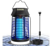 Loowoko Destructeur d'insectes électrique avec câble rallongé de 3 m, 4200 V, lampe anti-moustiques avec lumière LED, étanche, anti-moustiques pour l'intérieur et l'extérieur, maison, patio