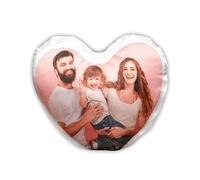 LOOXIS Coussin Photo personnalisé en Forme de cœur, à Personnaliser, à Faire Imprimer - Idée Cadeau pour Partenaire, Femme et Homme - Remplissage Inclus, 44 x 40 cm, Surface satinée