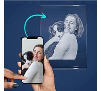 LOOXIS Glasfoto - Votre photo gravée au laser dans du verre Viamant de haute qualité, photo dans le verre comme cadeau photo (photo en verre, taille XL portrait 180 x 130 x 35 mm)