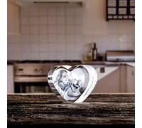 LOOXIS Photo Laser 2D personnalisée de Votre Image, gravée au Laser dans Un cœur en Verre - Idée Cadeau pour Noël, Anniversaire, Mariage, Femmes et Hommes - Hologramme en Verre Cristal, M