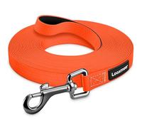 Looxmeer Longe pour Chien, 3 m/5m/7m/10m/15m/20m/25m/30m, Laisse Chien avec Poignée et Sac de Rangement, Laisses Étanches pour Chiens de Dressage de Toutes Tailles, Laisse Longue Robuste (Orange)
