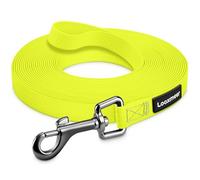 Looxmeer Longe pour Chien, 3 m/5m/7m/10m/15m/20m/25m/30m, Laisse Chien avec Poignée et Sac de Rangement, Laisses Étanches pour Chiens de Dressage de Toutes Tailles, Laisse Longue Robuste (Jaune)