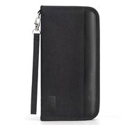 Looxmeer Portefeuille Homme, Pochette Passeport Porte-Passeport Organisateur de Voyage Familial avec Blocage RFID Porte-Document Pochette pour Billet d'avion Voyage Accessoires, Noir