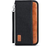 Looxmeer Portefeuille Homme, Pochette Passeport Porte-Passeport Organisateur de Voyage Familial avec Blocage RFID Porte-Document Pochette pour Billet d'avion Voyage Accessoires, Noir