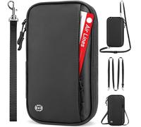 Looxmeer Portefeuille Homme, Pochette Passeport Porte-Passeport pour Famille, Portefeuille Passeport Voyage Portefeuille de Documents Portable Blocage RFID Antivol, Compatible avec Billets d'avion