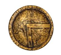 LOOYAR Bouclier de Sparte Ancient War fabriqué à la main en métal pour chevalier soldat guerrier costume bataille jeu Halloween cosplay LARP maison bureau bar hall décoration murale