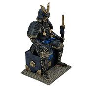 LOOYAR Figurine décorative de samouraï mort-vivant en résine, bleu et doré