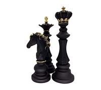 LOOYAR Lot de 3 Statues du Roi des échecs et de la Reine des Chevaliers - Figurine de Collection - Décoration pour la Maison, Le Bureau, la Table, l'armoire à vin, l'arrangement Cadeau