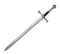 LOOYAR Middle Ages Medieval PU Foam Two Handed Sword Toy Great Sword Weapon Toy for Knight Soldier Warrior Costume Battle Play Halloween Cosplay LARP Silver?