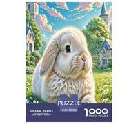 Lop-Eared Lapin Puzzle 1000 Pièces Cadeau Unique Jeu Éduchatif Challenge Toy À De Qualité Supérieure Peinture Art pour Adultes Et Enfants À Partir De 12 Ans 38x26cm/1000pcs
