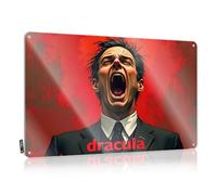 LOP Panneau de bureau amusant Dracula : la transformation du comte sanguin assoiffé de sang pour décoration de garage pour homme (30 x 40 cm)
