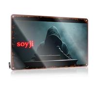 LOP Panneau de rue amusant Soyji : La figure à capuche derrière le microphone - Décoration d'intérieur pour homme (20 x 30 cm)