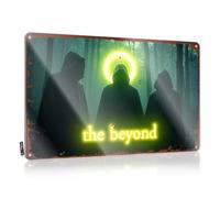 LOP Panneau humoristique en étain avec figurines énigmatiques dans la forêt mystique : The Beyond - Plaque décorative pour garage (30 x 40 cm)