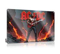 LOP Plaque humoristique en étain avec inscription « Ac/DC : Rock Legend In Lava-Lit Glory » - 20 x 30 cm